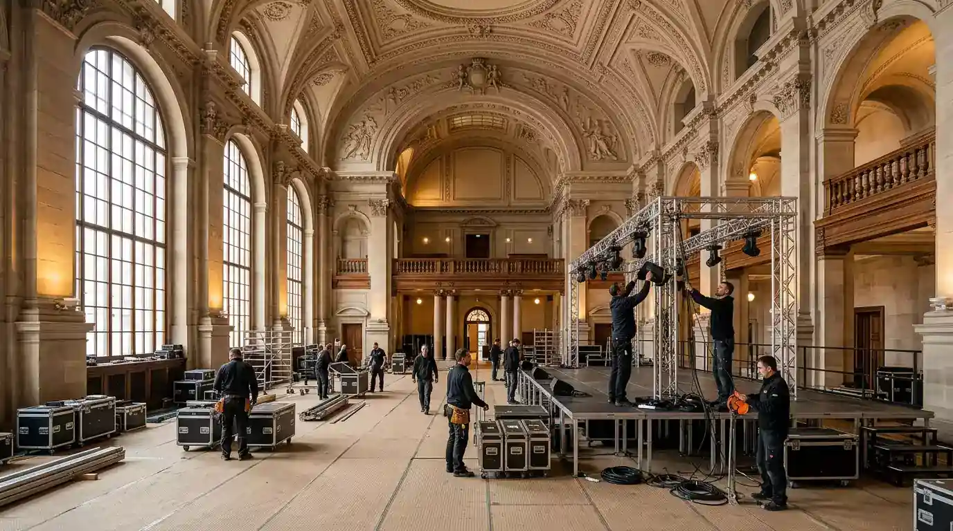 Umzug in die Great Hall des Alexandra Palace für die Darts WM